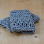 Grey Crochet Wrist Warmers