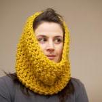 Chunky Crochet Cowl In Mustard Yellow