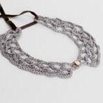 Crochet Peter Pan Collar In Grey/gray Soft..