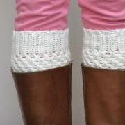 Crochet Boot Cuffs in Cream - Vanilla Cream Boot toppers