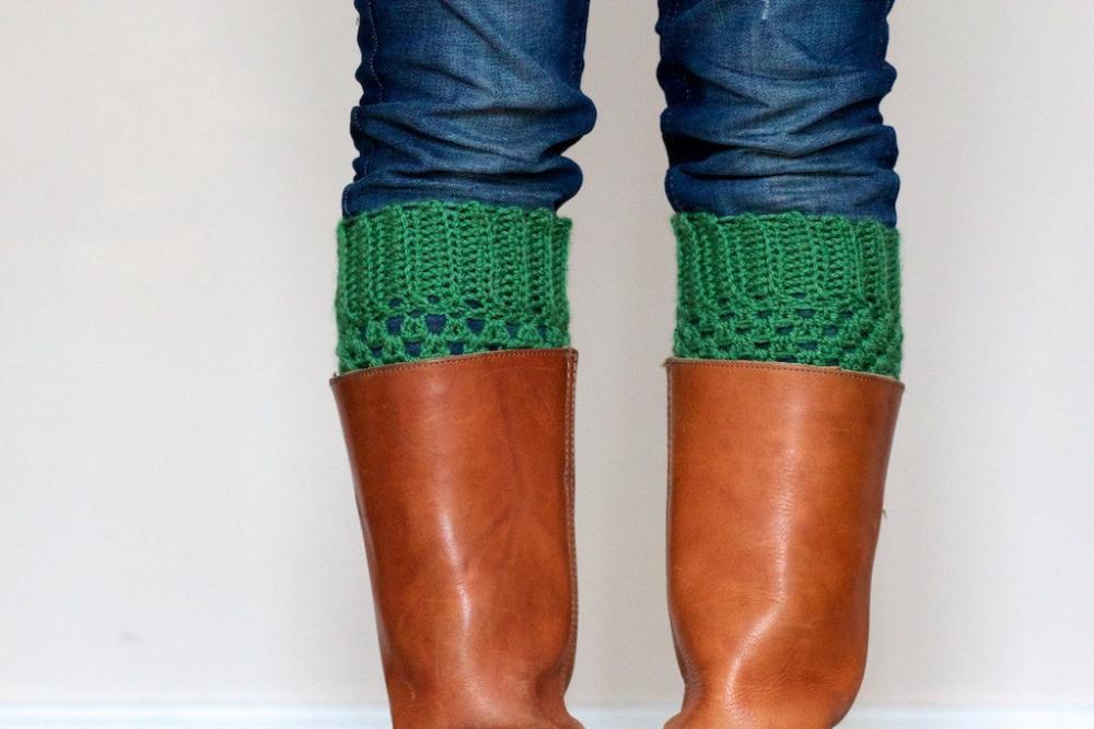 Crochet Boot Cuffs In Sage Green